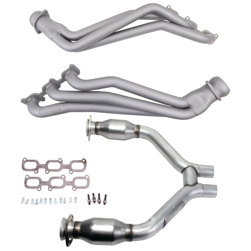 BBK 15-17 Ford Mustang V6 1-3/4 Long Tube Headers w/High Flow Catted H Pipe (Ti Ceramic) BBK