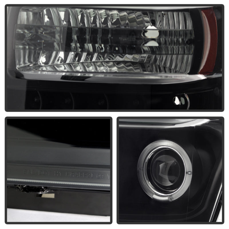 Spyder Ford F250/350 08-10 Projector Headlights LED Halo LED Blk Smke PRO-YD-FS08-HL-BSM SPYDER