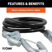 Load image into Gallery viewer, RockJock Curt Towing Safety Cable Kit 44 1/2in Long w/ 2 Snap Hooks 5000lbs 2-Pack