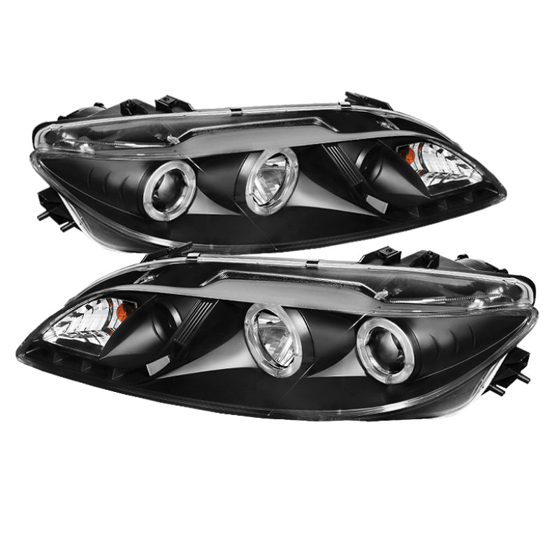 Spyder Mazda 6 03-05 With Fog Lights Projector Headlights LED Halo DRL Blk PRO-YD-M603-FOG-DRL-BK SPYDER