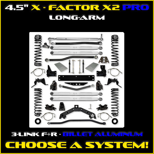 Rock Krawler 2020+ Jeep Wrangler JLU 4DR 3.5in X Factor X2 Pro Long Arm Coilover Suspension