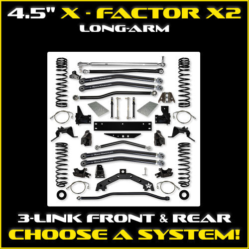 Rock Krawler 07-18 Jeep Wrangler JK 2DR 4.5in X Factor X2 Pro Long Arm