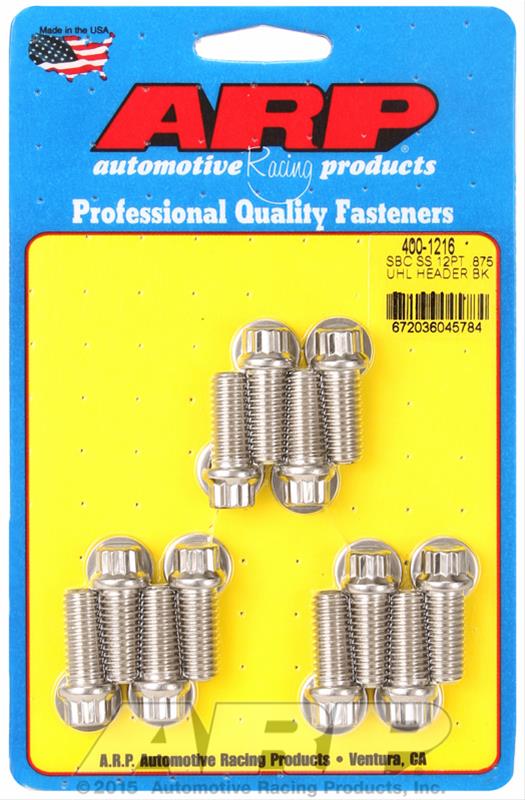 ARP Chevrolet Small Block SS 12pt .875in UHL Header Bolt Kit - Polished 400-1216