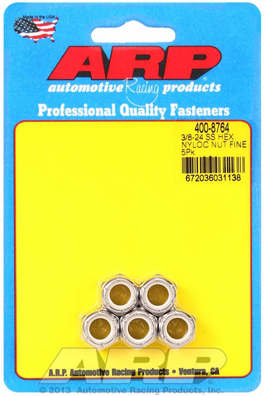 ARP 3/8-24 SS Fine Nyloc Hex Nut Kit