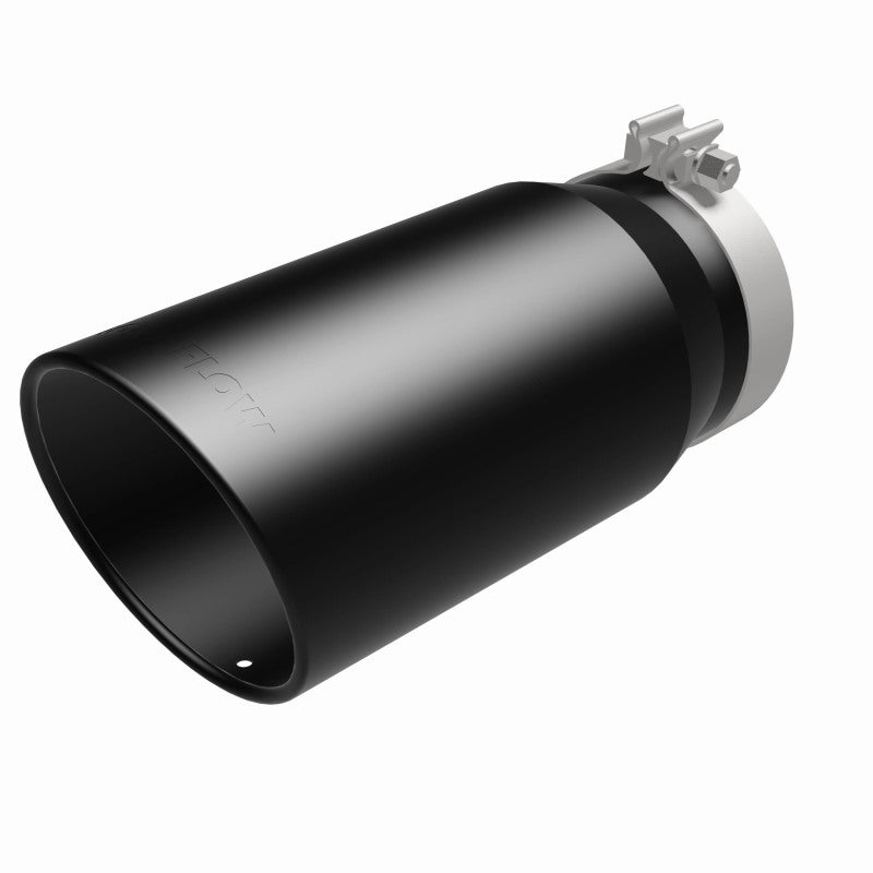 MagnaFlow Tip Stainless Black Coated Single Wall Round Single Outlet 6in Dia 5in Inlet 13in L Magnaflow
