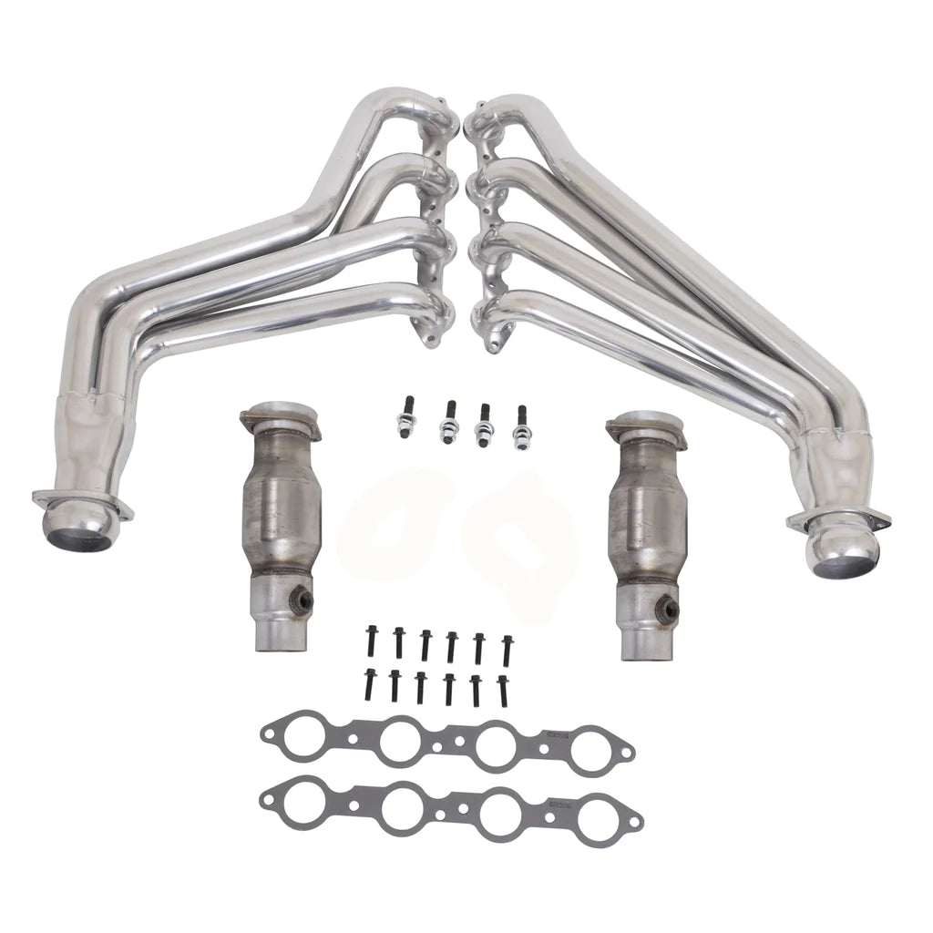 BBK Chevrolet Camaro SS ZL1 6.2 1-3/4 Full Length Exhaust Headers With High Flow Cats Polished Silver Ceramic 10-15