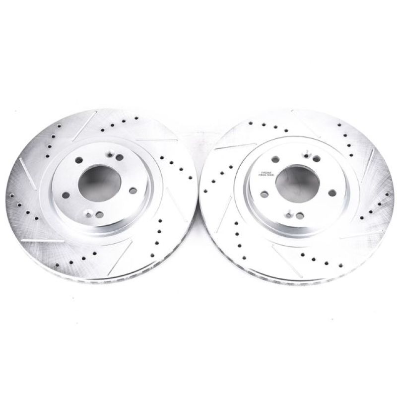 Power Stop 13-18 Hyundai Santa Fe Sport Front Evolution Drilled & Slotted Rotors - Pair PowerStop