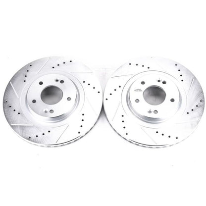 Power Stop 13-18 Hyundai Santa Fe Sport Front Evolution Drilled & Slotted Rotors - Pair PowerStop