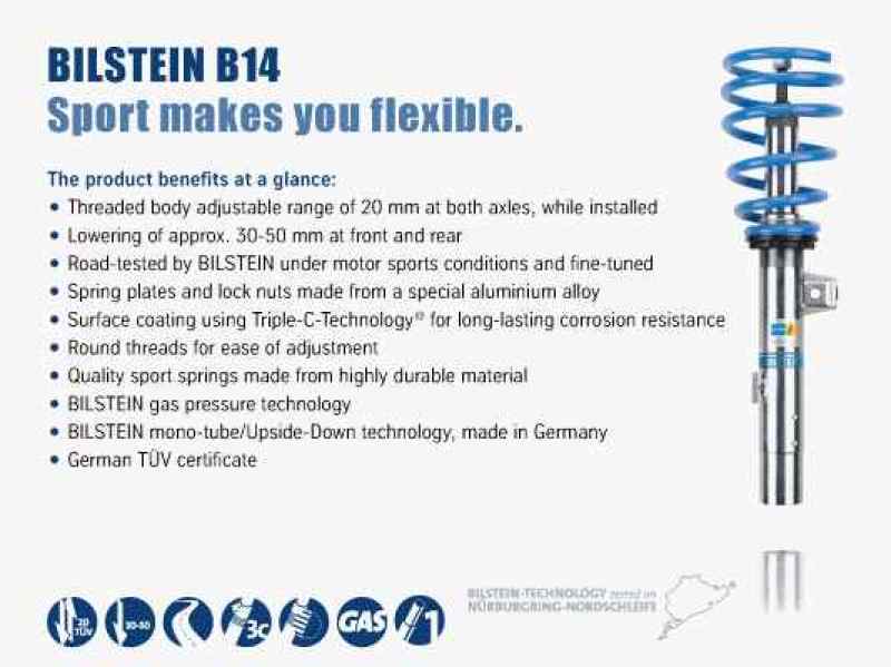 Bilstein B14 2012 Volkswagen Beetle Turbo Front and Rear Suspension Kit