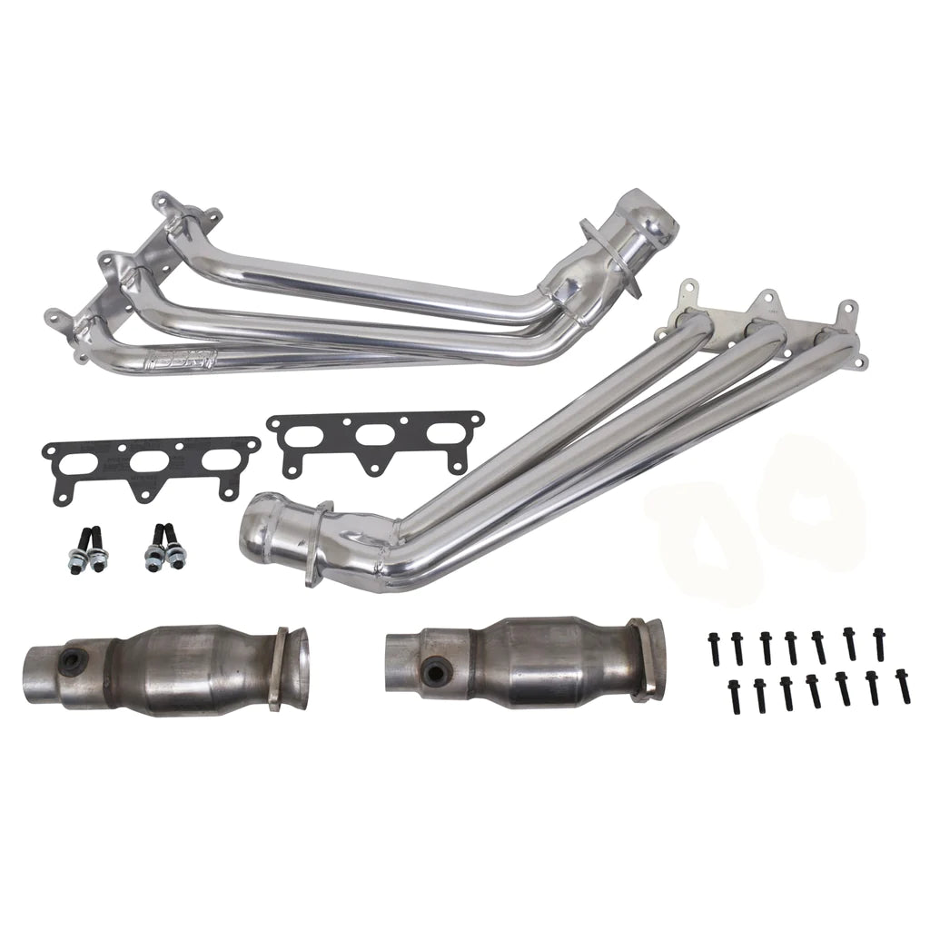 BBK 2010-11 Camaro V6 1-5/8 Long Tube Exhaust Headers W/ High Flow Cats Polished Silver Ceramic - 40410