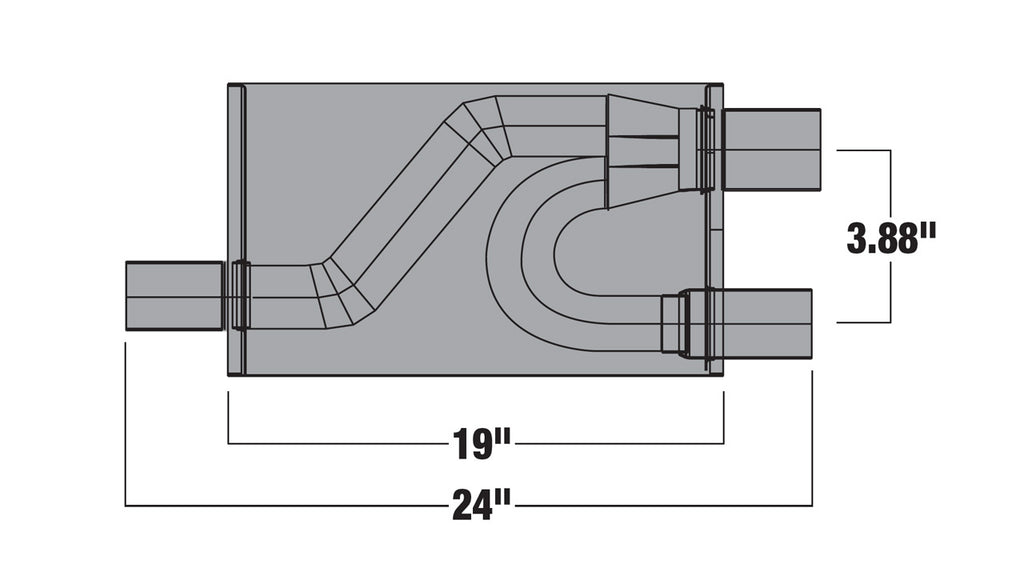 Borla Universal Oval Transverse 2.5in Inlet/Outlet 19in x 10.25in x 5.5in Turbo XL Muffler 40477