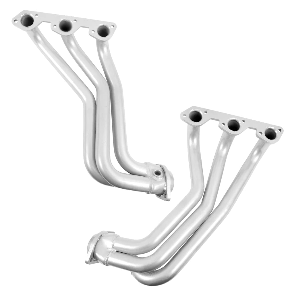 BBK Jeep Wrangler 3.8 1-5/8 Long Tube Exhaust Headers With High Flow Cats Polished Silver Ceramic 07-11 BBK