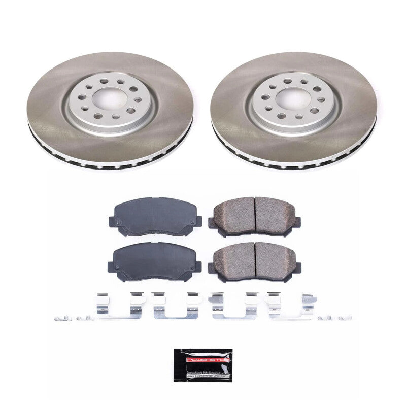 Power Stop 14-22 Jeep Cherokee Front Semi-Coated Rotor Kit PowerStop