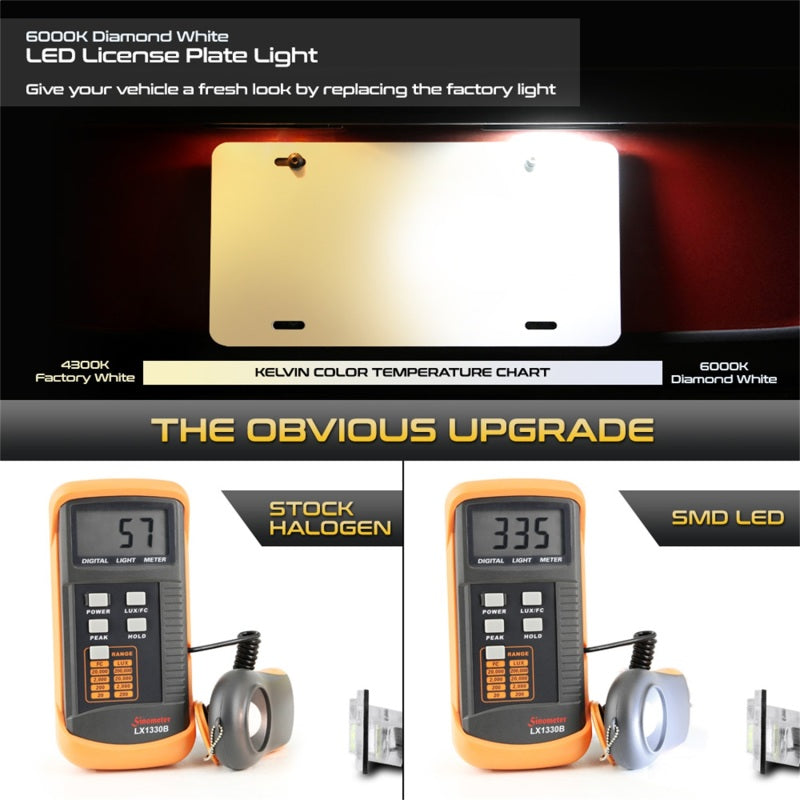 Xtune 01-15 Honda Civic LED License Plate Bulb Assembly White 5500K LAC-LP-HA03 - Pair SPYDER