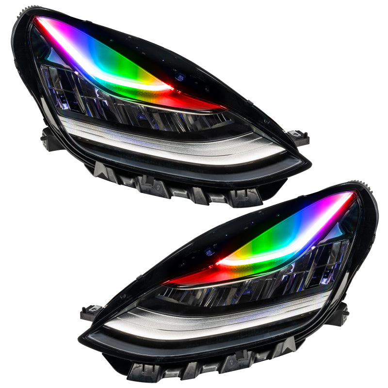 Oracle 17-21 Tesla Model 3 Headlight DRL Upgrade Kit - ColorSHIFT w/o Controller