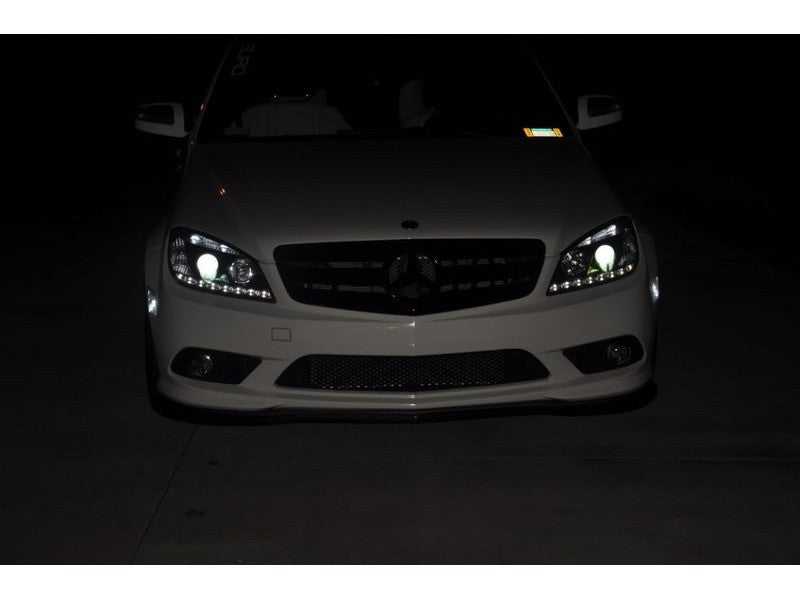 Spyder Mercedes Benz C-Class 08-11 Projector Headlights Halogen - DRL Blk PRO-YD-MBW20408-DRL-BK SPYDER