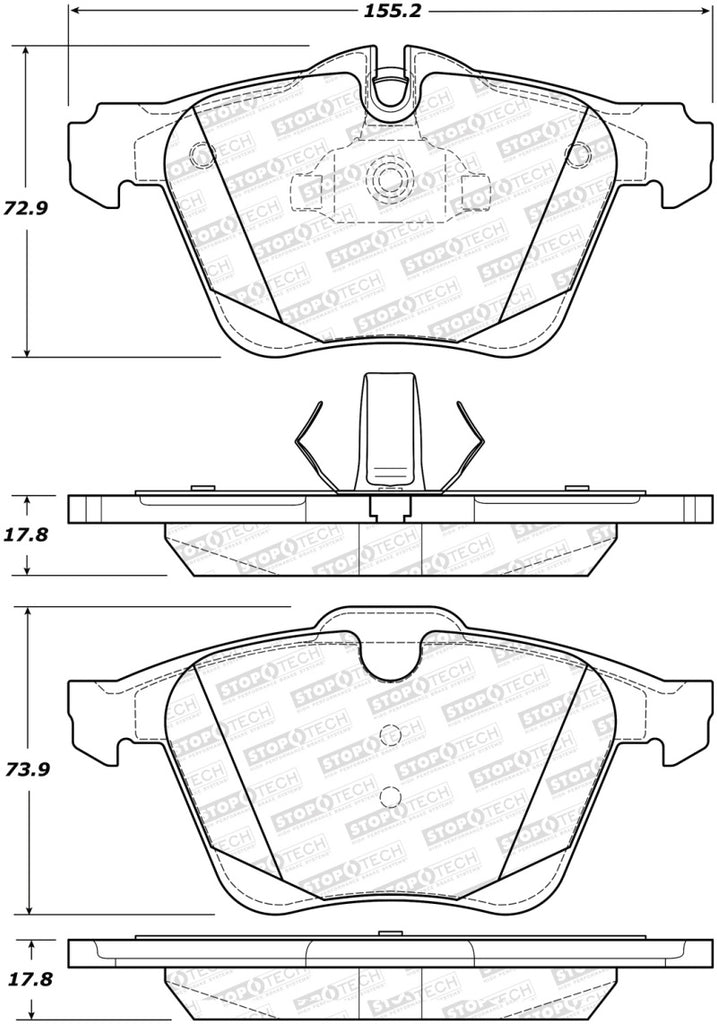 StopTech Premium Ceramic Front Brake Pads - 308.17510