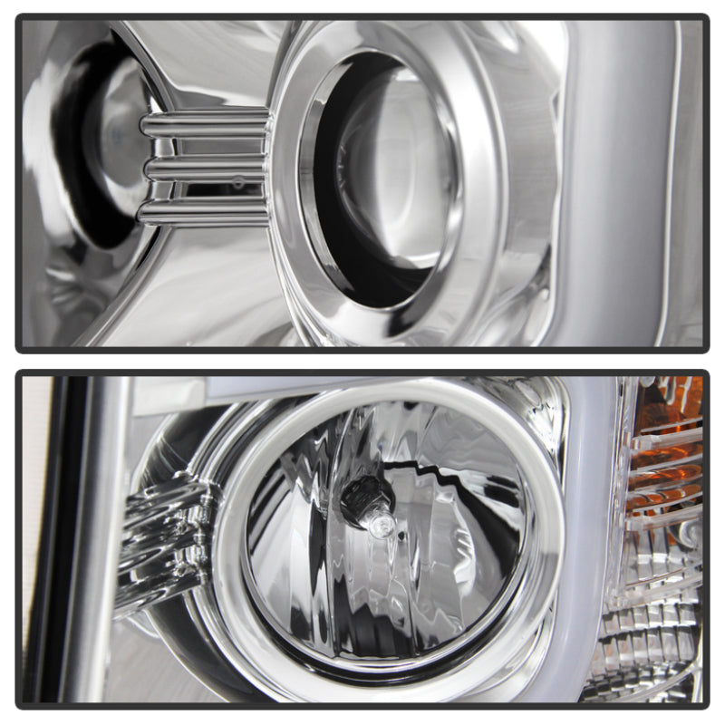 Spyder Chevy Silverado 1500 14-16 Projector Headlights Light Bar DRL Chrm PRO-YD-CS14-LBDRL-C SPYDER