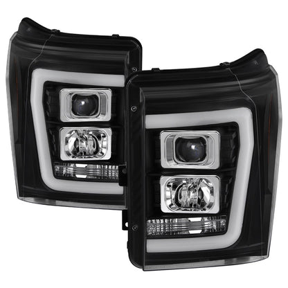 Spyder Ford F-250/F-350/F450 Super Duty 11-16 V2 Projector Headlights - Black (PRO-YD-FS11V2-LB-BK) SPYDER