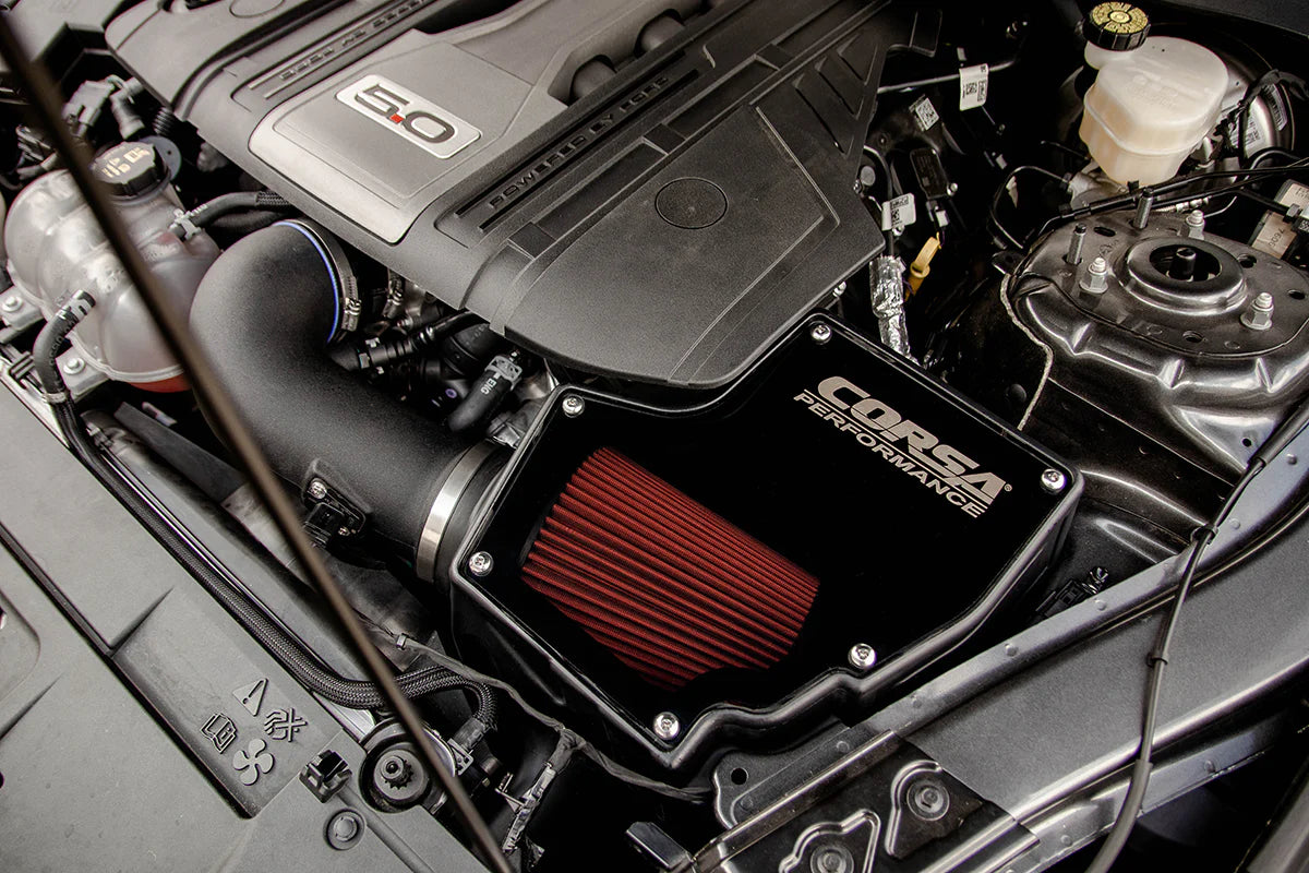 Corsa BLACK, FORGED CARBON FIBER / PLASTIC CLOSED BOX AIR INTAKE | 2018-2023 FORD MUSTANG GT 5.0L V8 CORSA Performance