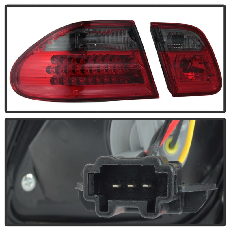 Xtune Mercedes Benz W210 E-Class 96-02 LED Tail Lights Red Smoke ALT-CL-MBW210-LED-RSM SPYDER