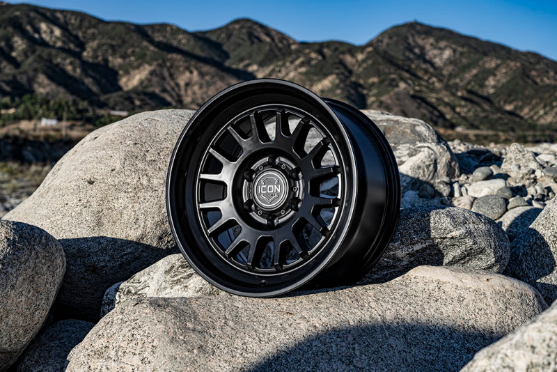 ICON Alloys Anza 17x8.5 5x150 +25mm 5.75" Backspacing Satin Black Wheel - 8217855557SB