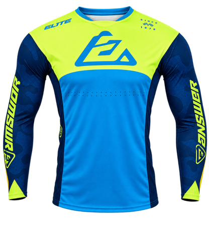 Answer  Elite Camo Jersey Cyan/Hyper Acid/Black - Small