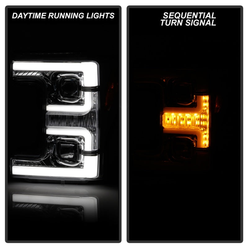 Spyder Ford F-250/F-350/F450 Super Duty 17-18 Projector Headlights Chrome PRO-YD-FS17-SBSEQ-C SPYDER