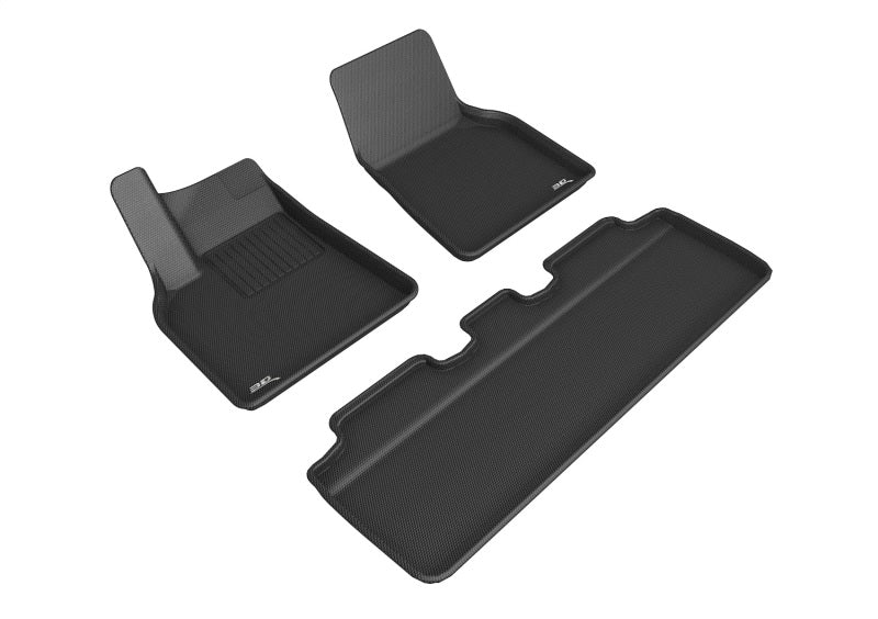 3D MAXpider 21-22 Tesla Model Y 1st & 2nd Row Floormats - Black 3D MAXpider