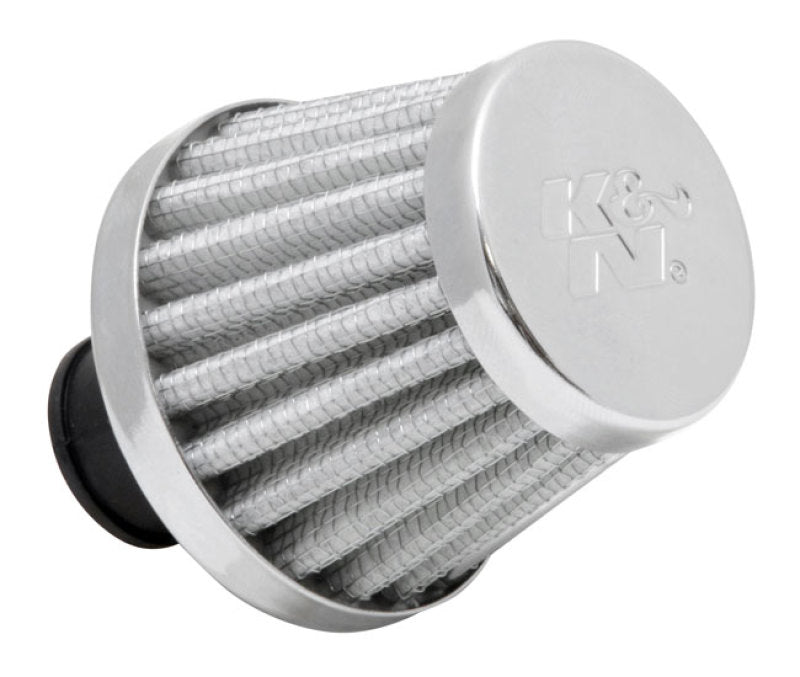 K&N 2in Base OD x .375in Flange ID x 1.75in H Rubber Base Crankcase Vent Filter - White K&N Engineering