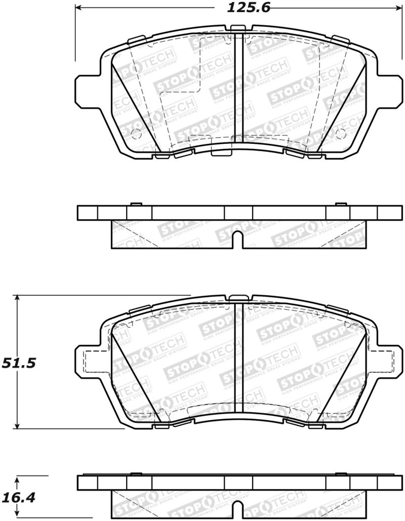 StopTech Premium Ceramic Front Brake Pads - 308.14540 Stoptech