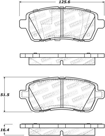 StopTech Premium Ceramic Front Brake Pads - 308.14540 Stoptech