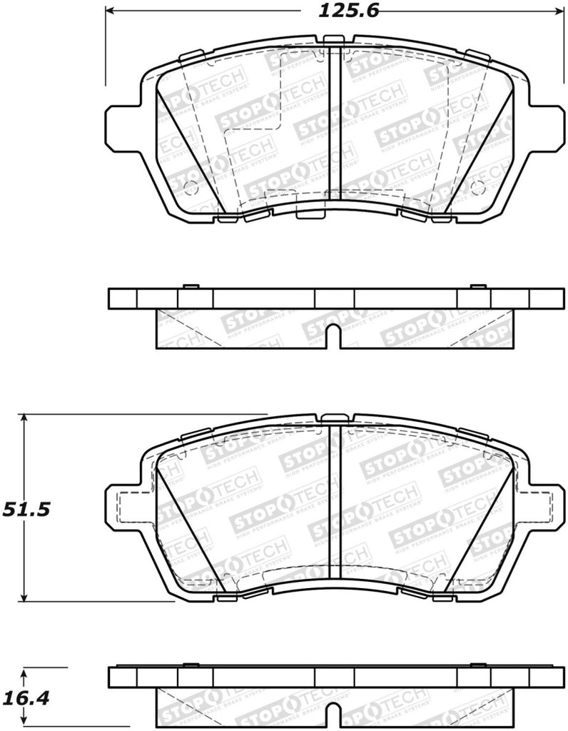 StopTech Premium Ceramic Front Brake Pads - 308.14540