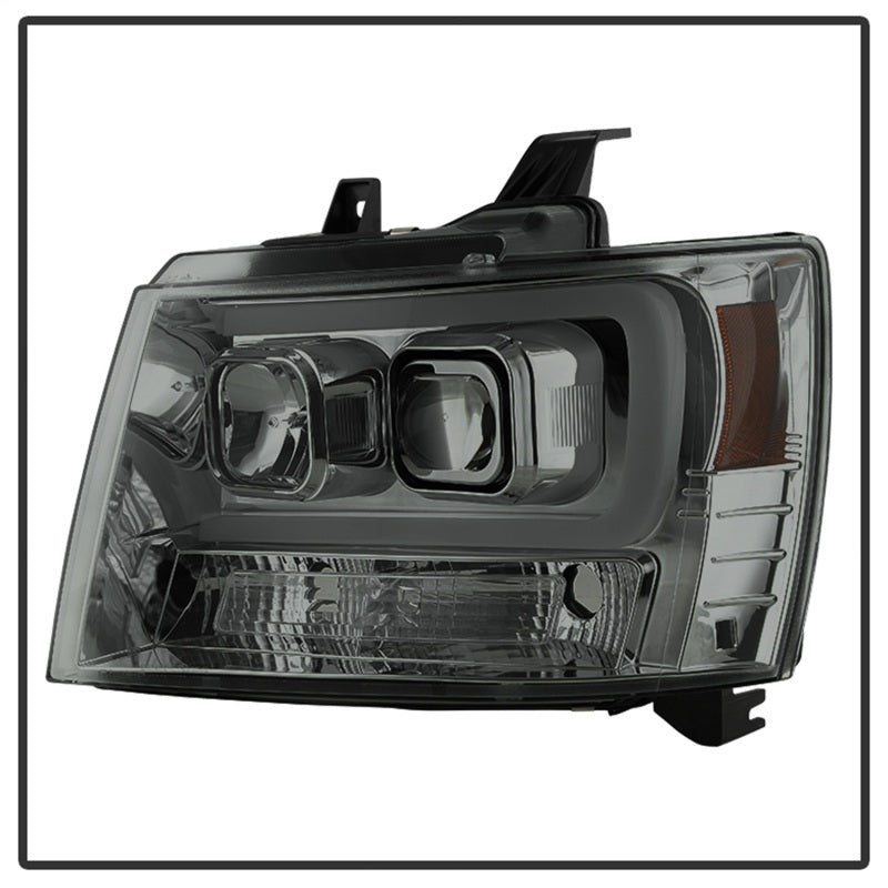 Spyder 07-14 Chevy Suburban/1500/2500/Tahoe V2 Projector Headlights Smoke PRO-YD-CSUB07V2-DRL-SM SPYDER