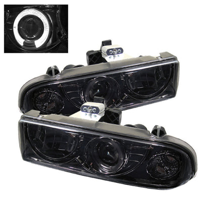 Spyder Chevy S10 98-04 Projector Headlights LED Halo Smke - Low H1 PRO-YD-CS1098-SMC SPYDER