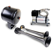 Load image into Gallery viewer, Kleinn Dual Black Horn Kit w/ 120 PSI Air Compressor / 0.5 gal Air Tank