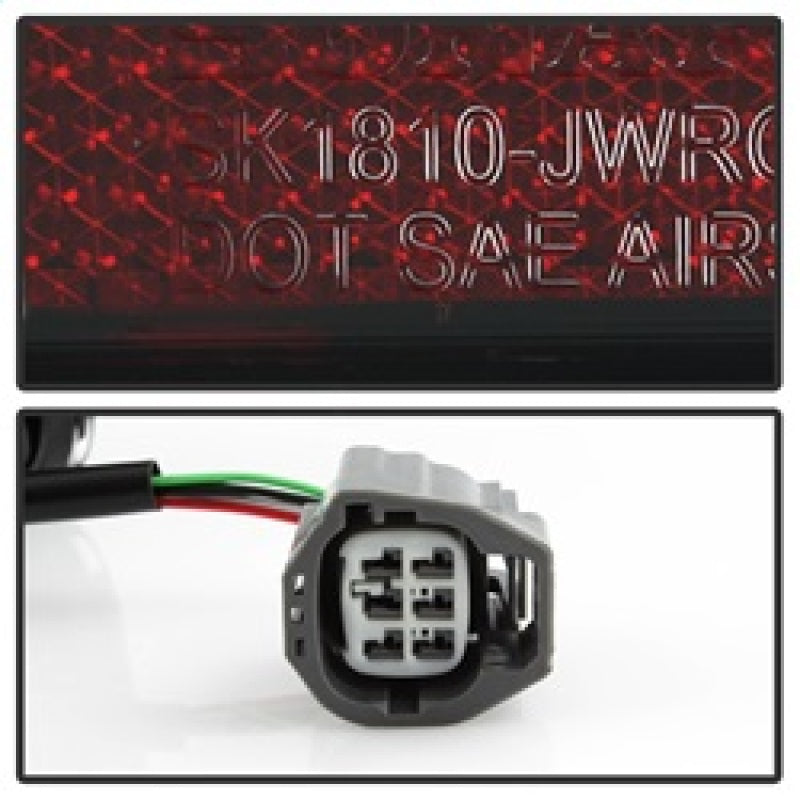 Spyder 07-16 Jeep Wrangler Version 2 Light Bar LED Tail Lights - Red Clear (ALT-YD-JWA07V2-LBLED-RC) SPYDER