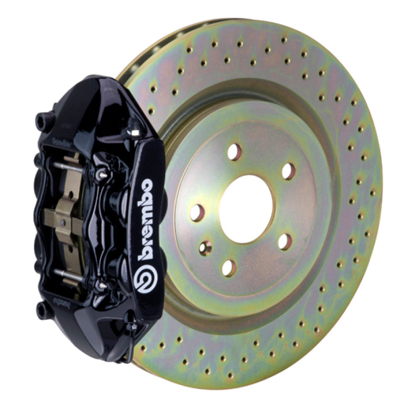 Brembo 10-15 Camaro V6 Rear GT BBK 4 Piston Cast 365x28 1pc Rotor Drilled-Black Brembo