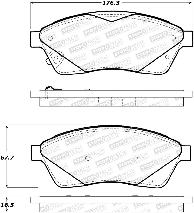 StopTech Premium Ceramic Front Brake Pads - 308.14220 Stoptech