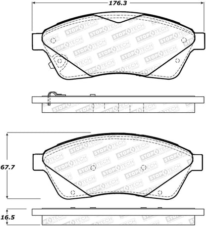 StopTech Premium Ceramic Front Brake Pads - 308.14220 Stoptech