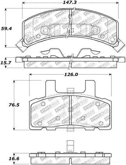 StopTech Street Disc Rear Brake Pads - 305.03690 Stoptech