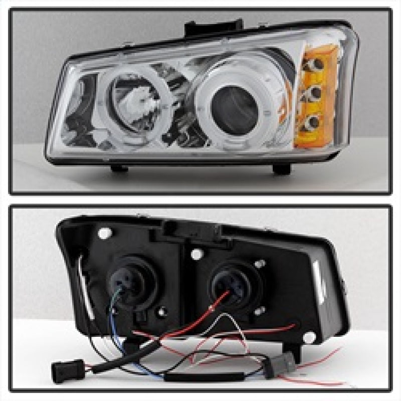 Spyder Chevy Silverado 1500 03-06 Projector Headlights LED Halo LED Ambr Reflctr Ch PRO-YD-CS03-AM-C SPYDER