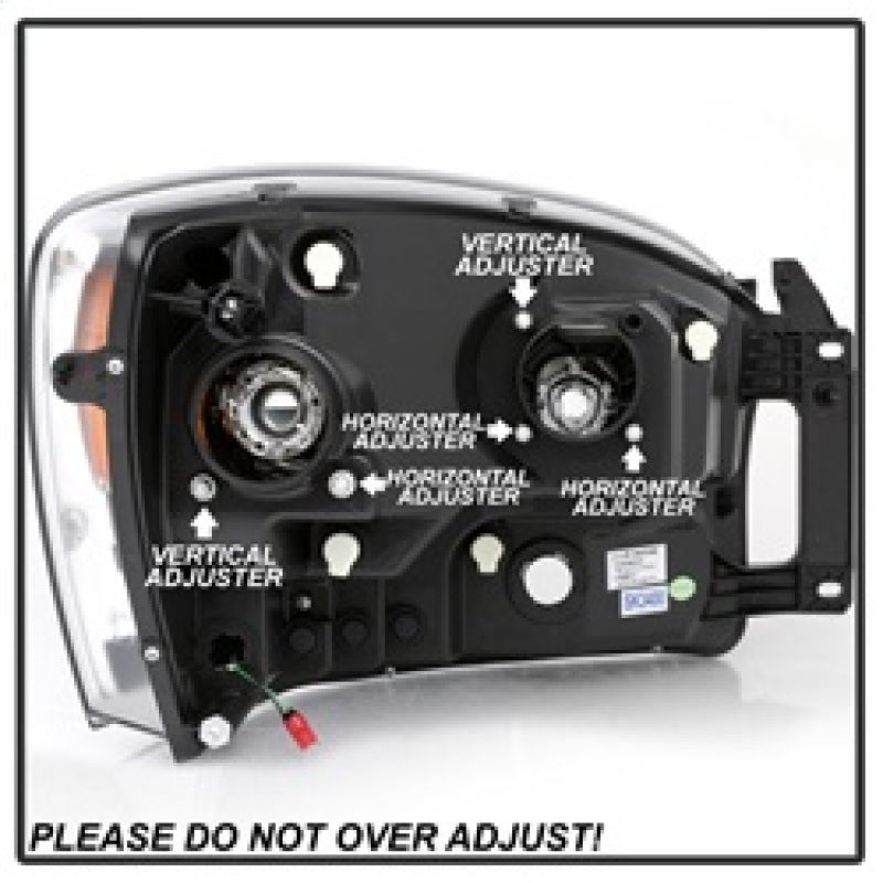 Spyder Dodge Ram 1500 06-08 V2 Projector Headlights - Light Bar DRL - Chrome (PRO-YD-DR06V2-LB-C) SPYDER