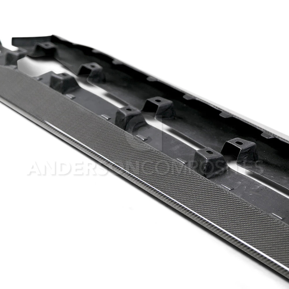 Anderson Composites 2015 - 2020 Mustang Shelby GT350 Carbon Fiber Side Rocker Panel Splitters - AC-SS15MU350