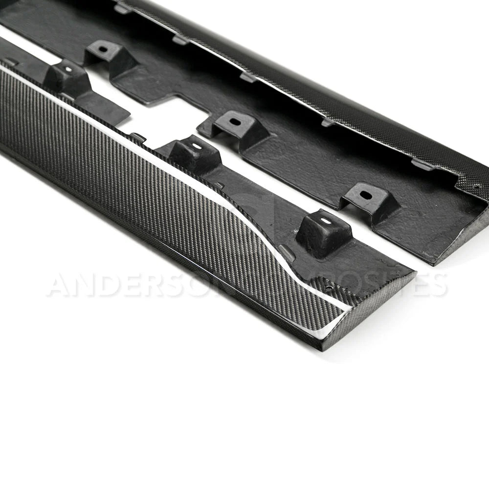 Anderson Composites 2015 - 2023 Mustang Carbon Fiber Type-ar Side Rocker Panel Splitters (Pair) - AC-SS15FDMU-AR