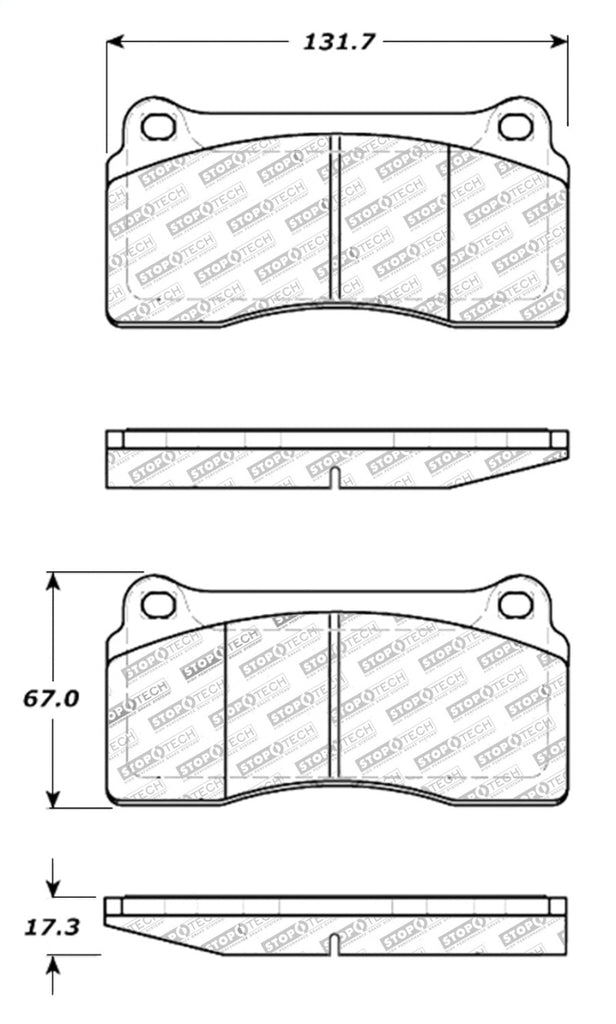 StopTech Premium Ceramic Rear Brake Pads - 308.08100