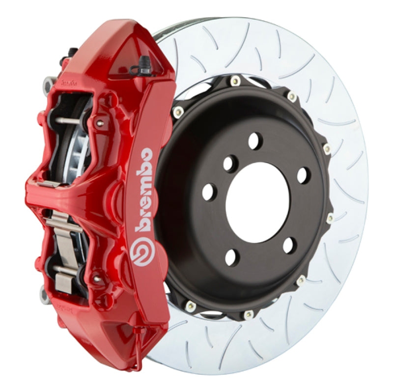 Brembo 08-09 F430 Scuderia Rear GT BBK 6 Piston Cast 380x32 2pc Rotor Slotted Type3-Red Brembo