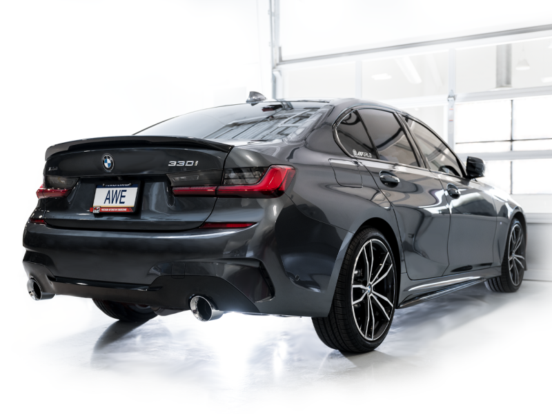 AWE 19-23 BMW 330i / 21-23 BMW 430i Base G2X Track Edition Axle Back Exhaust - Chrome Silver AWE Tuning