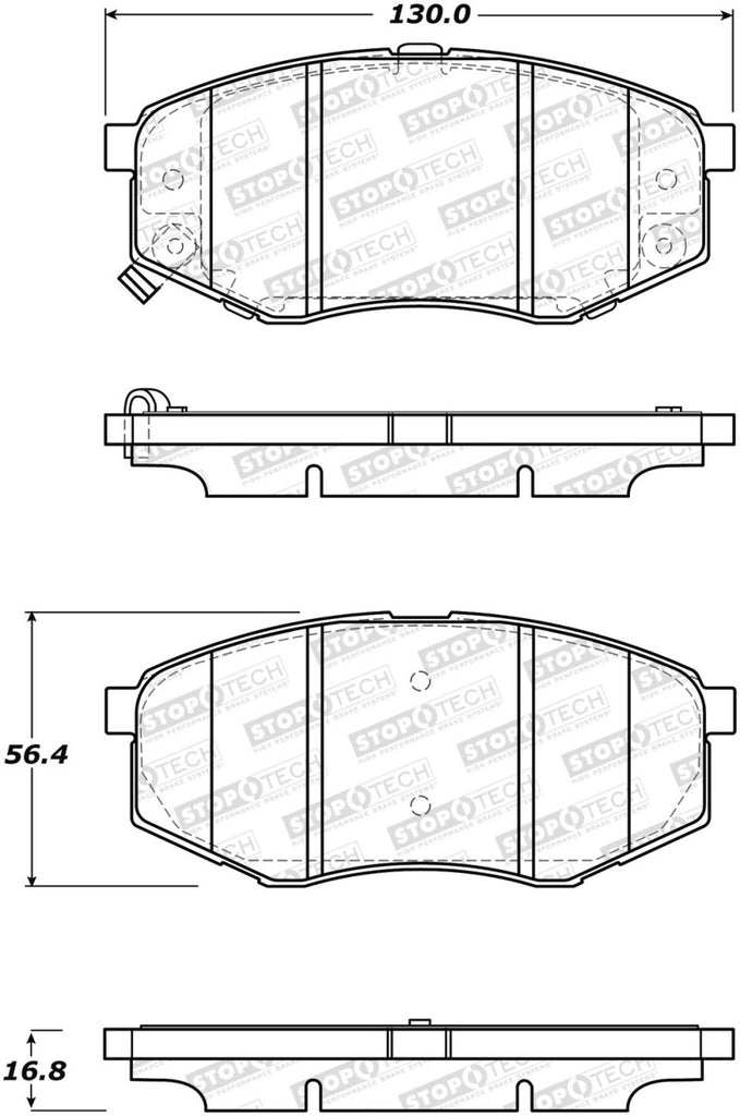 StopTech Premium Ceramic Front Brake Pads - 308.14470