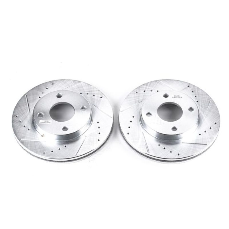 Power Stop 00-04 Ford Focus Front Evolution Drilled & Slotted Rotors - Pair PowerStop